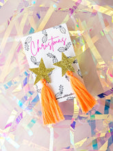 Load image into Gallery viewer, Star Tassel Stud Earrings - Orange
