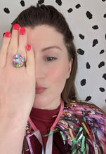 Load image into Gallery viewer, Tinsel Confetti Ring - Pastel Rainbow
