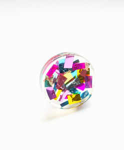 Tinsel Confetti Ring - Pastel Rainbow