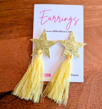 Load image into Gallery viewer, Star Tassel Earrings - Yellow
