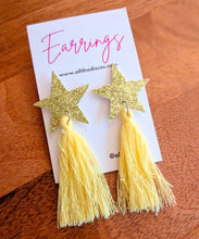 Load image into Gallery viewer, Star Tassel Earrings - Yellow
