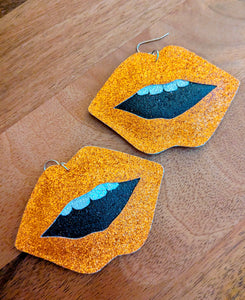 Disco Lip Earrings - Orange