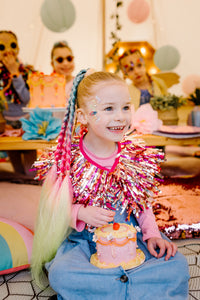 Kids Disco Party Cape - Pink Tinsels