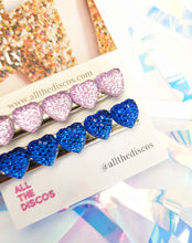 Load image into Gallery viewer, Hair Slides - Pink and Blue Hearts
