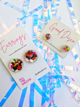 Load image into Gallery viewer, Tinsel Confetti Small Stud Earrings - Rainbow
