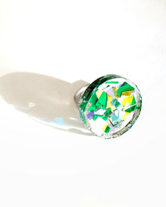 Tinsel Confetti Rings - Greens