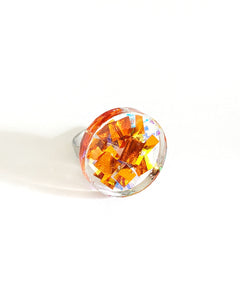 Tinsel Confetti Rings - Orange