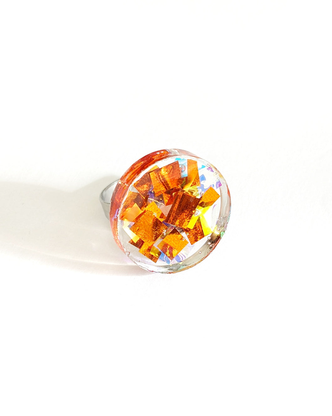 Tinsel Confetti Rings - Orange