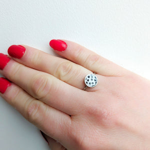 Small Fabric Open Rings - Spotty