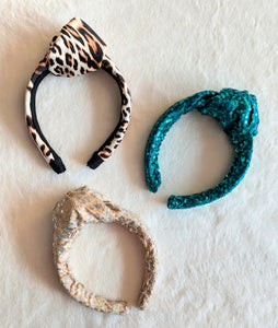 Knotted Hairband - Nude Sequin