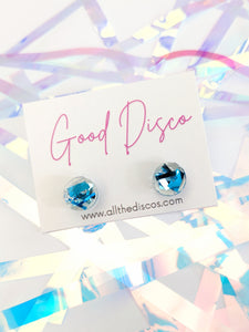Tinsel Confetti Tiny Stud Earrings - Blue