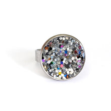 Load image into Gallery viewer, Statement Disc Ring - Crushed Pearl Silver
