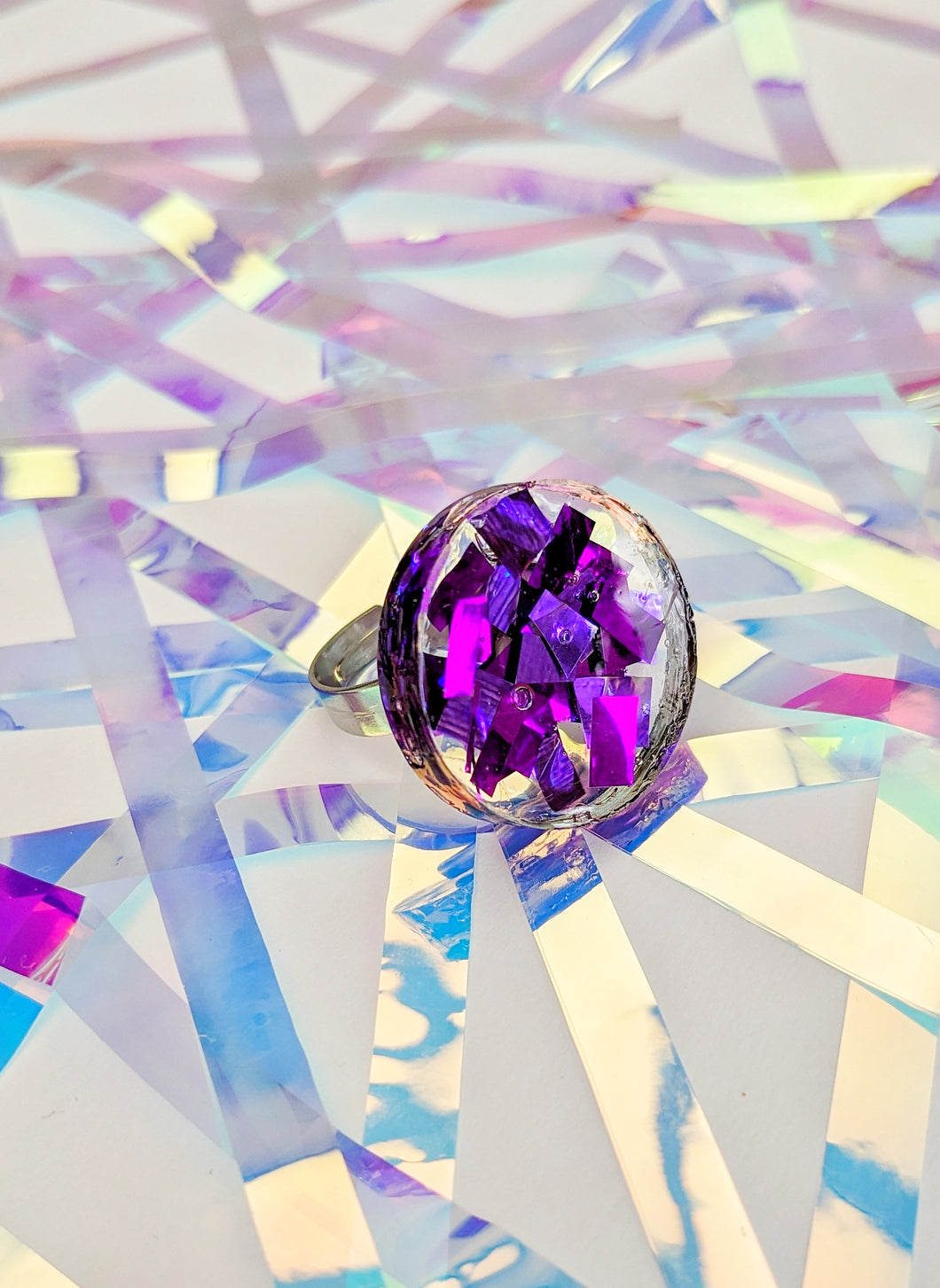 Tinsel Confetti Rings - Purple