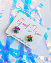Load image into Gallery viewer, Tinsel Confetti Tiny Stud Earrings - Rainbow
