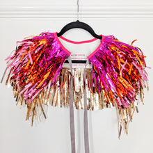 Load image into Gallery viewer, Pink and Gold Ombre Disco Party Cape
